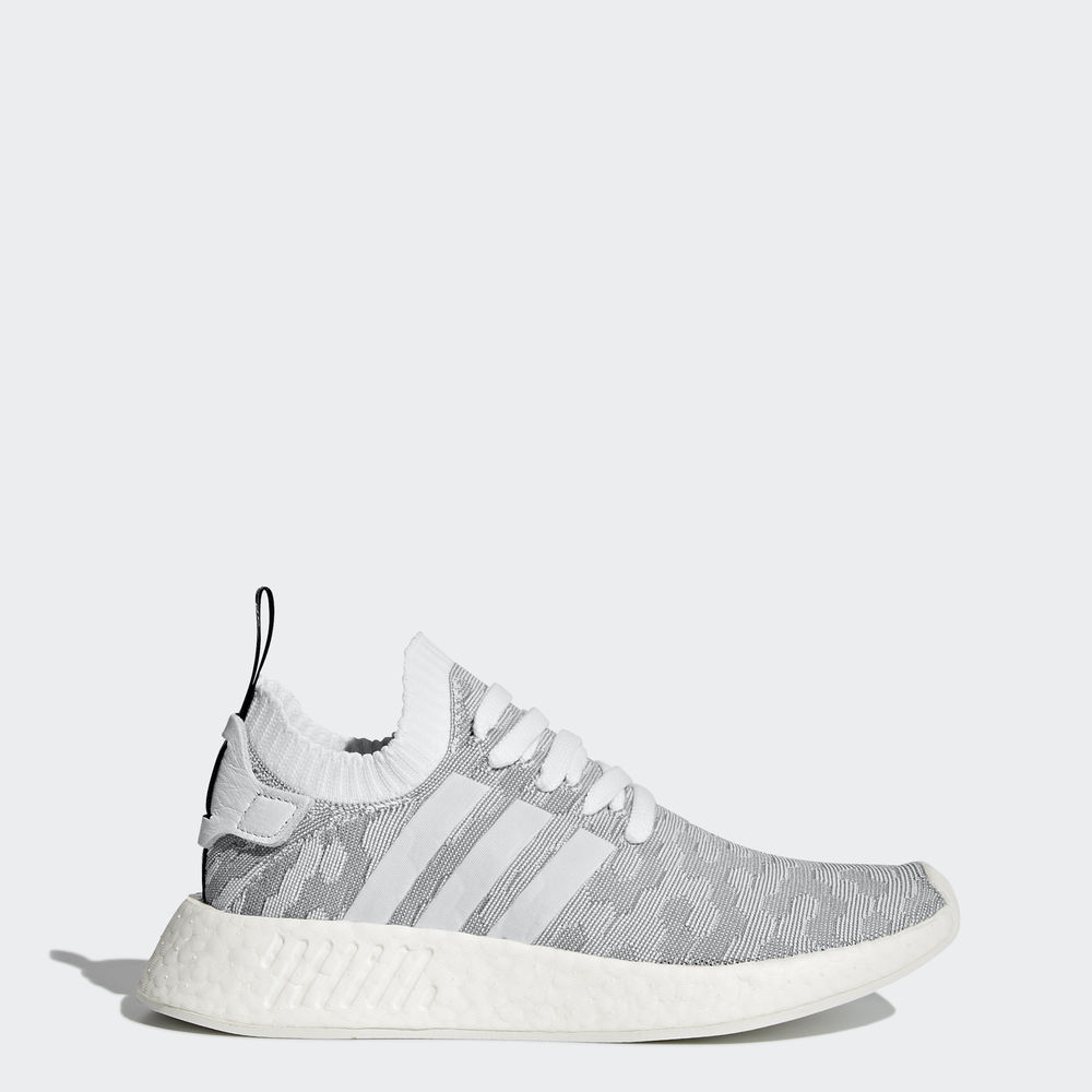 Adidas Nmd_r2 Primeknit - Originals γυναικεια - Ασπρα/Μαυρα,Μέγεθος: EU 36 – 54 2/3 (185MWFQC)